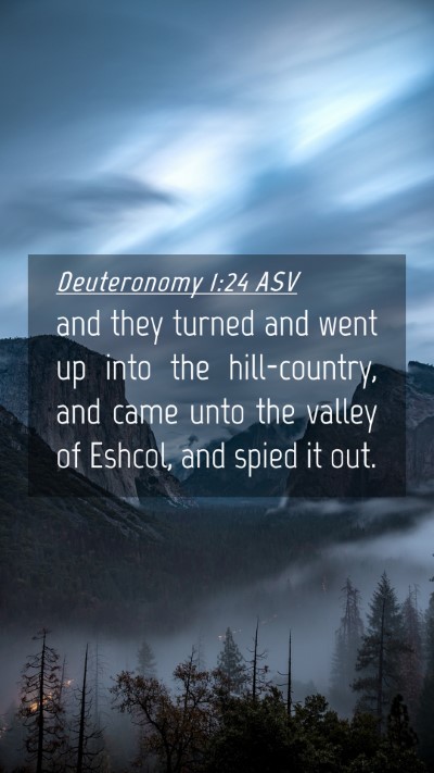 Picture 04 - Deuteronomy 1:24 ASV Mobile Phone Wallpaper - and they turned and went up into the - Mobile Bible Verse Wallpaper