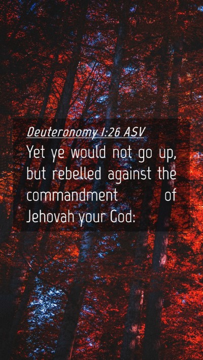 Picture 04 - Deuteronomy 1:26 ASV Mobile Phone Wallpaper - Yet ye would not go up, but rebelled against the - Mobile Bible Verse Wallpaper