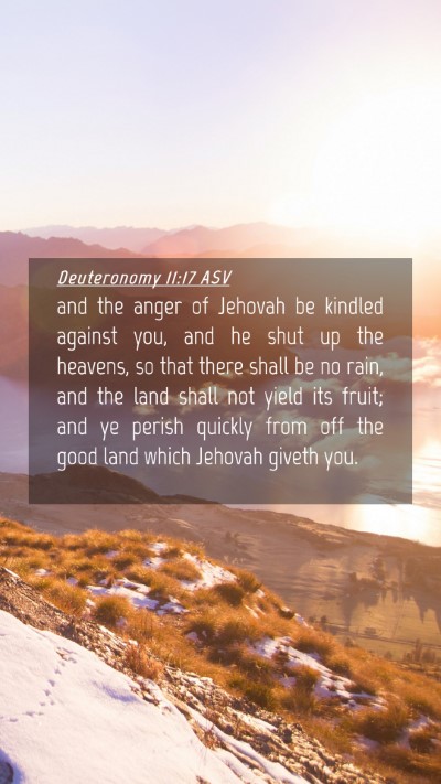 Picture 04 - Deuteronomy 11:17 ASV Mobile Phone Wallpaper - and the anger of Jehovah be kindled against you, - Mobile Bible Verse Wallpaper
