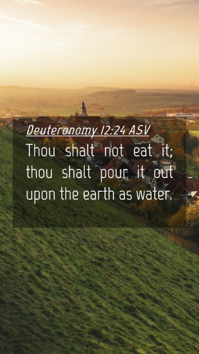 Picture 04 - Deuteronomy 12:24 ASV Mobile Phone Wallpaper - Thou shalt not eat it; thou shalt pour it out - Mobile Bible Verse Wallpaper