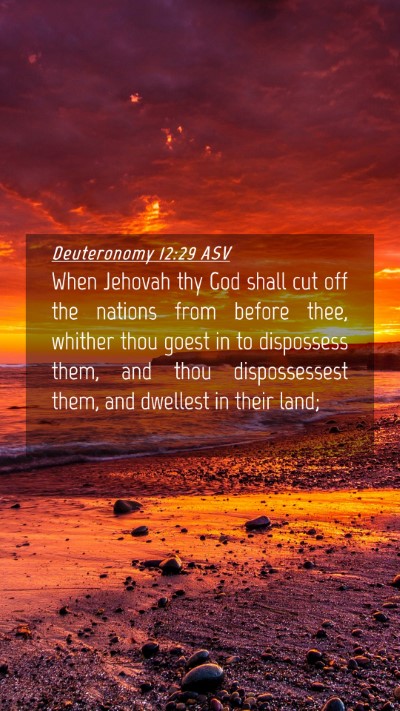 Picture 04 - Deuteronomy 12:29 ASV Mobile Phone Wallpaper - When Jehovah thy God shall cut off the nations - Mobile Bible Verse Wallpaper