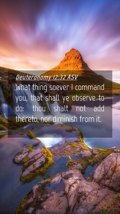 Picture 04 - Deuteronomy 12:32 ASV Mobile Phone Wallpaper - What thing soever I command you, that shall ye - Mobile Bible Verse Wallpaper