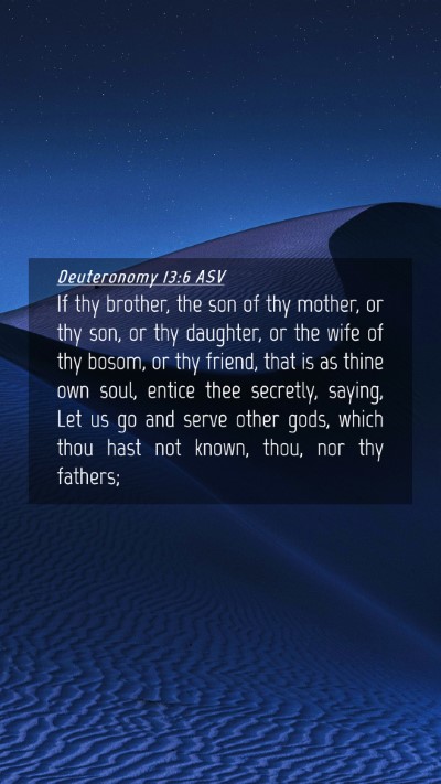 Picture 04 - Deuteronomy 13:6 ASV Mobile Phone Wallpaper - If thy brother, the son of thy mother, or thy - Mobile Bible Verse Wallpaper