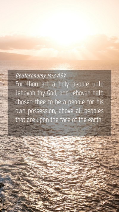 Picture 04 - Deuteronomy 14:2 ASV Mobile Phone Wallpaper - For thou art a holy people unto Jehovah thy God, - Mobile Bible Verse Wallpaper