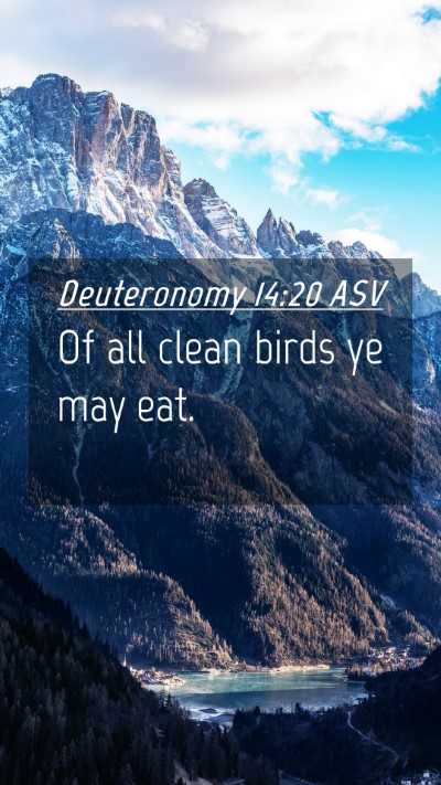 Picture 04 - Deuteronomy 14:20 ASV Mobile Phone Wallpaper - Of all clean birds ye may - Mobile Bible Verse Wallpaper
