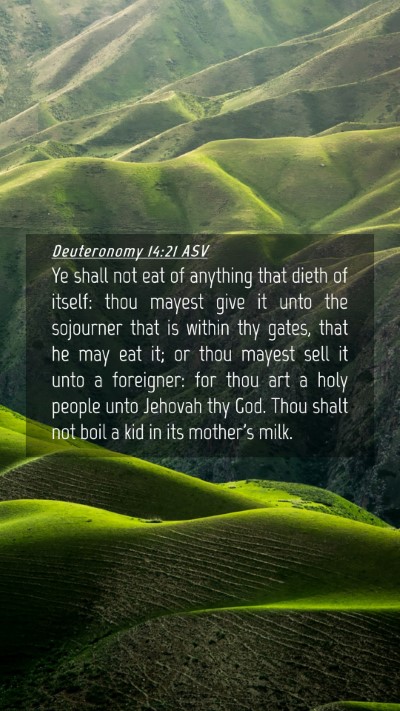 Picture 04 - Deuteronomy 14:21 ASV Mobile Phone Wallpaper - Ye shall not eat of anything that dieth of - Mobile Bible Verse Wallpaper