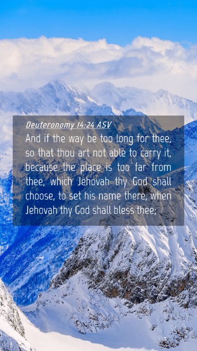 Picture 04 - Deuteronomy 14:24 ASV Mobile Phone Wallpaper - And if the way be too long for thee, so that thou - Mobile Bible Verse Wallpaper