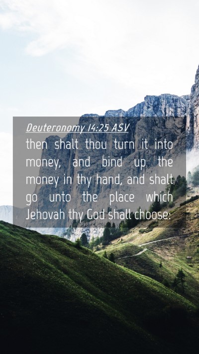 Picture 04 - Deuteronomy 14:25 ASV Mobile Phone Wallpaper - then shalt thou turn it into money, and bind up - Mobile Bible Verse Wallpaper