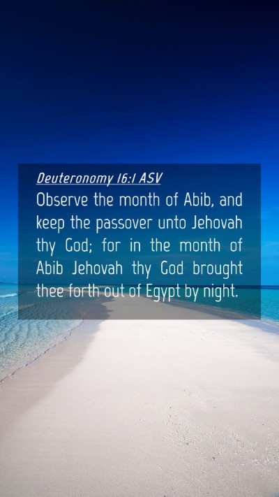 Picture 04 - Deuteronomy 16:1 ASV Mobile Phone Wallpaper - Observe the month of Abib, and keep the passover - Mobile Bible Verse Wallpaper