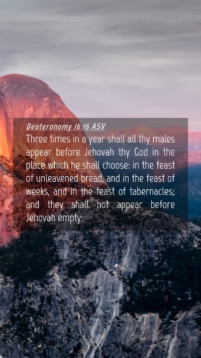 Picture 04 - Deuteronomy 16:16 ASV Mobile Phone Wallpaper - Three times in a year shall all thy males appear - Mobile Bible Verse Wallpaper