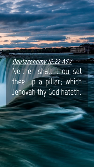 Picture 04 - Deuteronomy 16:22 ASV Mobile Phone Wallpaper - Neither shalt thou set thee up a pillar; which - Mobile Bible Verse Wallpaper