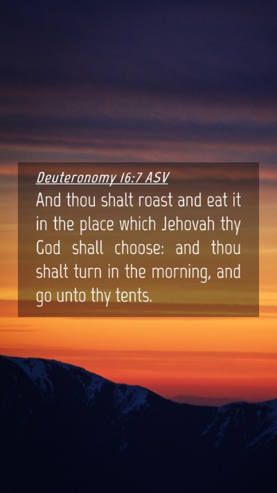 Picture 04 - Deuteronomy 16:7 ASV Mobile Phone Wallpaper - And thou shalt roast and eat it in the place - Mobile Bible Verse Wallpaper