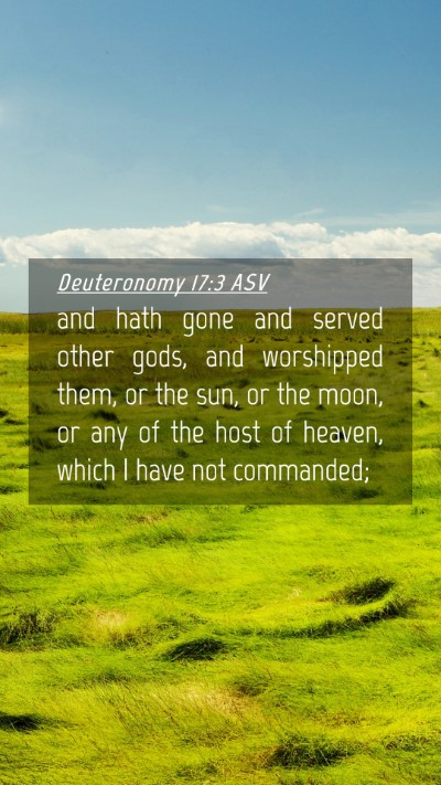 Picture 04 - Deuteronomy 17:3 ASV Mobile Phone Wallpaper - and hath gone and served other gods, and - Mobile Bible Verse Wallpaper