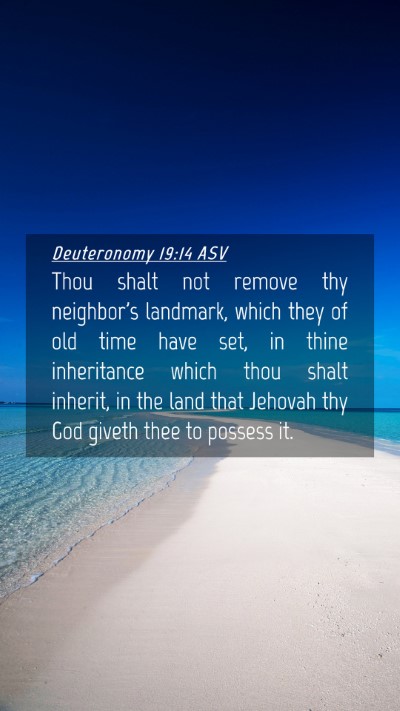 Picture 04 - Deuteronomy 19:14 ASV Mobile Phone Wallpaper - Thou shalt not remove thy neighbor's landmark, - Mobile Bible Verse Wallpaper