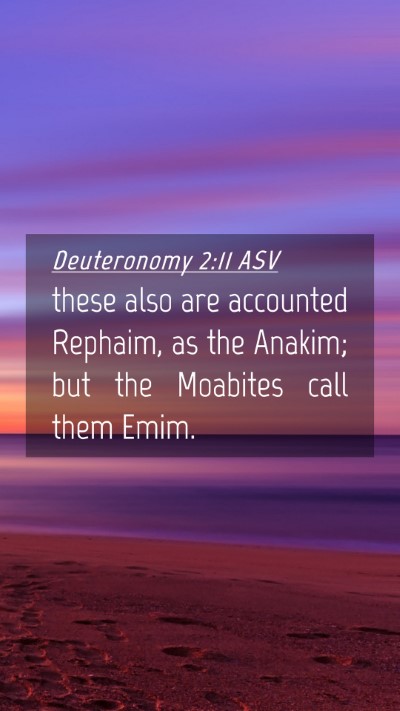 Picture 04 - Deuteronomy 2:11 ASV Mobile Phone Wallpaper - these also are accounted Rephaim, as the Anakim; - Mobile Bible Verse Wallpaper