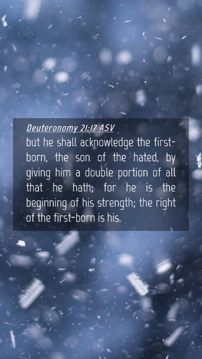 Picture 04 - Deuteronomy 21:17 ASV Mobile Phone Wallpaper - but he shall acknowledge the first-born, the son - Mobile Bible Verse Wallpaper