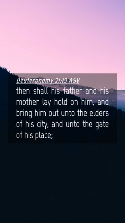 Picture 04 - Deuteronomy 21:19 ASV Mobile Phone Wallpaper - then shall his father and his mother lay hold on - Mobile Bible Verse Wallpaper