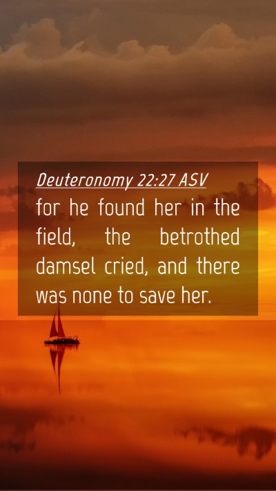 Picture 04 - Deuteronomy 22:27 ASV Mobile Phone Wallpaper - for he found her in the field, the betrothed - Mobile Bible Verse Wallpaper