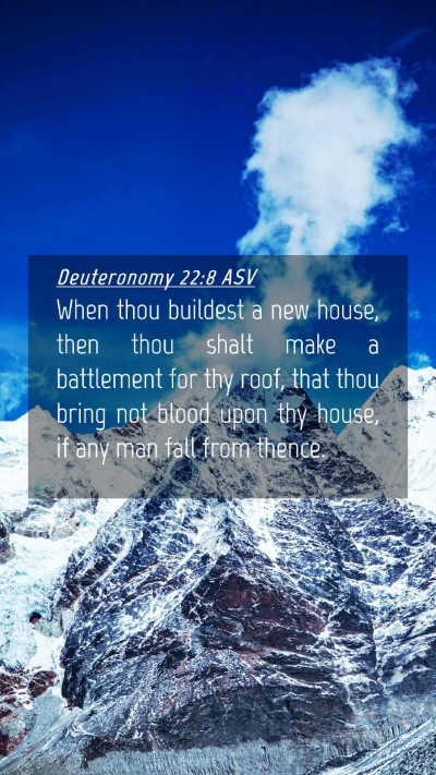 Picture 04 - Deuteronomy 22:8 ASV Mobile Phone Wallpaper - When thou buildest a new house, then thou shalt - Mobile Bible Verse Wallpaper