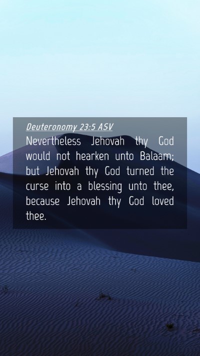 Picture 04 - Deuteronomy 23:5 ASV Mobile Phone Wallpaper - Nevertheless Jehovah thy God would not hearken - Mobile Bible Verse Wallpaper