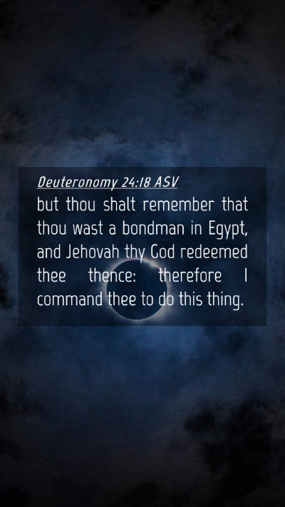 Picture 04 - Deuteronomy 24:18 ASV Mobile Phone Wallpaper - but thou shalt remember that thou wast a bondman - Mobile Bible Verse Wallpaper