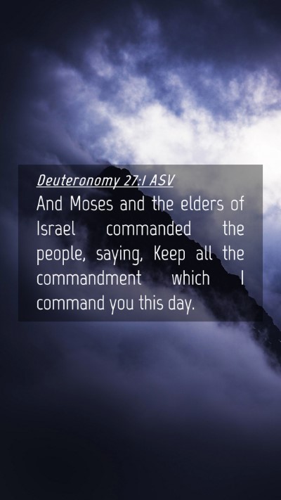Picture 04 - Deuteronomy 27:1 ASV Mobile Phone Wallpaper - And Moses and the elders of Israel commanded the - Mobile Bible Verse Wallpaper