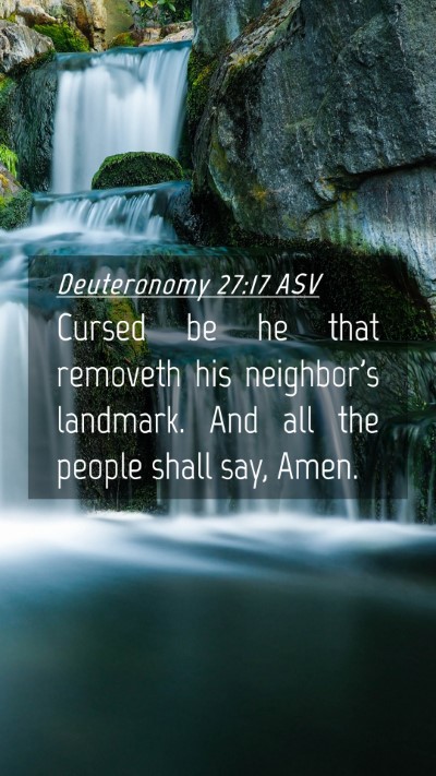 Picture 04 - Deuteronomy 27:17 ASV Mobile Phone Wallpaper - Cursed be he that removeth his neighbor's - Mobile Bible Verse Wallpaper