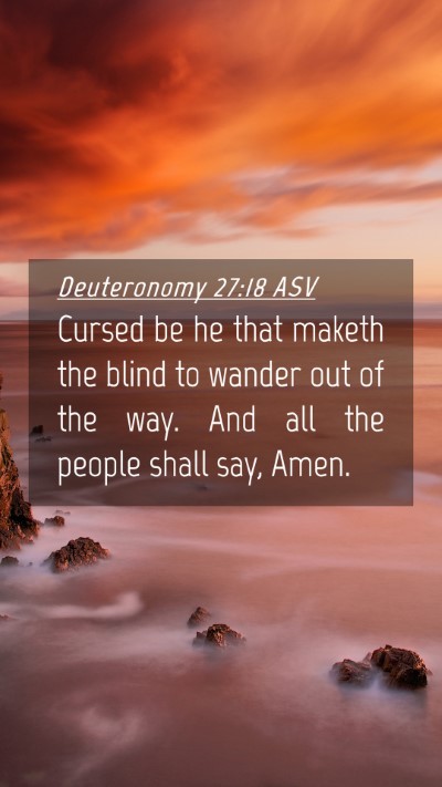 Picture 04 - Deuteronomy 27:18 ASV Mobile Phone Wallpaper - Cursed be he that maketh the blind to wander out - Mobile Bible Verse Wallpaper