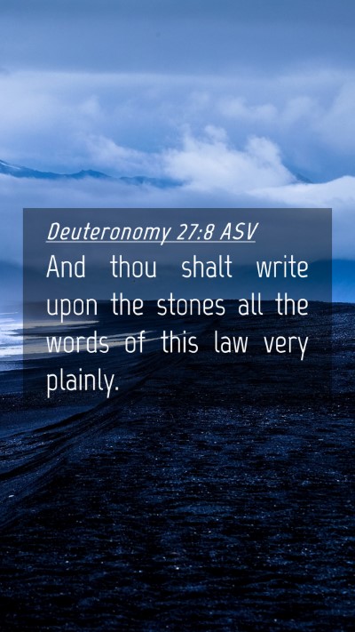 Picture 04 - Deuteronomy 27:8 ASV Mobile Phone Wallpaper - And thou shalt write upon the stones all the - Mobile Bible Verse Wallpaper