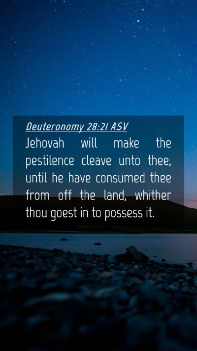 Picture 04 - Deuteronomy 28:21 ASV Mobile Phone Wallpaper - Jehovah will make the pestilence cleave unto - Mobile Bible Verse Wallpaper