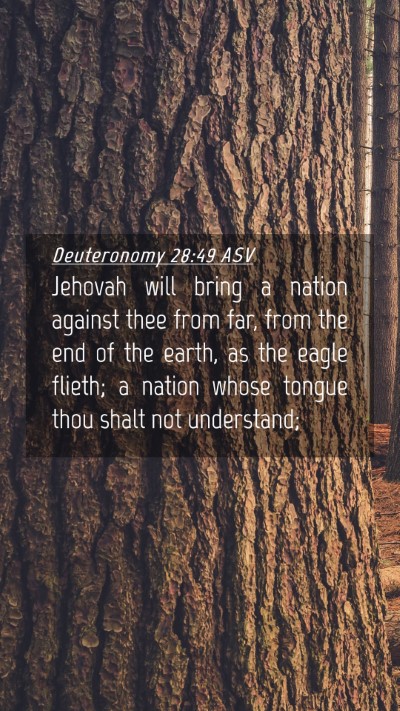 Picture 04 - Deuteronomy 28:49 ASV Mobile Phone Wallpaper - Jehovah will bring a nation against thee from - Mobile Bible Verse Wallpaper