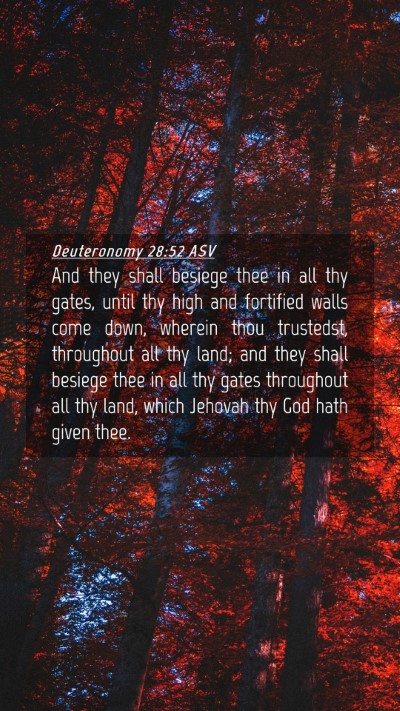 Picture 04 - Deuteronomy 28:52 ASV Mobile Phone Wallpaper - And they shall besiege thee in all thy gates, - Mobile Bible Verse Wallpaper