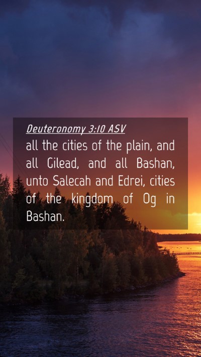 Picture 04 - Deuteronomy 3:10 ASV Mobile Phone Wallpaper - all the cities of the plain, and all Gilead, and - Mobile Bible Verse Wallpaper