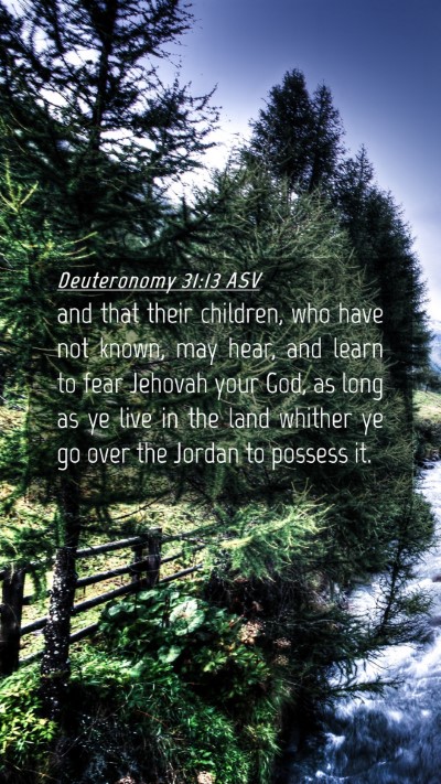 Picture 04 - Deuteronomy 31:13 ASV Mobile Phone Wallpaper - and that their children, who have not known, may - Mobile Bible Verse Wallpaper