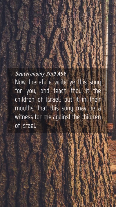 Picture 04 - Deuteronomy 31:19 ASV Mobile Phone Wallpaper - Now therefore write ye this song for you, and - Mobile Bible Verse Wallpaper