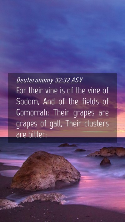 Picture 04 - Deuteronomy 32:32 ASV Mobile Phone Wallpaper - For their vine is of the vine of Sodom, And of - Mobile Bible Verse Wallpaper