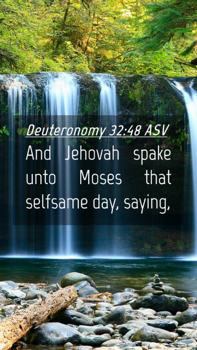 Picture 04 - Deuteronomy 32:48 ASV Mobile Phone Wallpaper - And Jehovah spake unto Moses that selfsame day, - Mobile Bible Verse Wallpaper