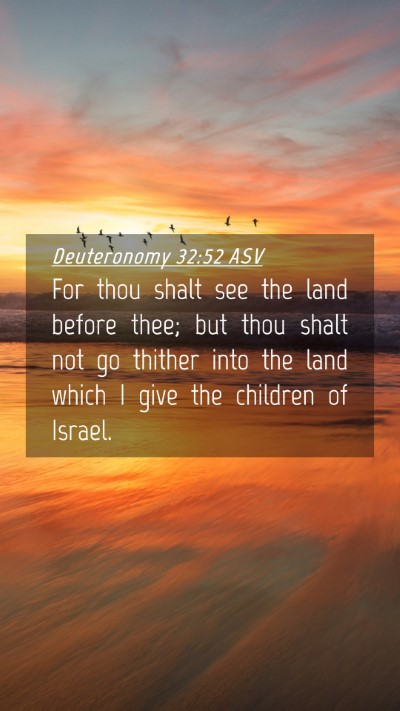 Picture 04 - Deuteronomy 32:52 ASV Mobile Phone Wallpaper - For thou shalt see the land before thee; but thou - Mobile Bible Verse Wallpaper