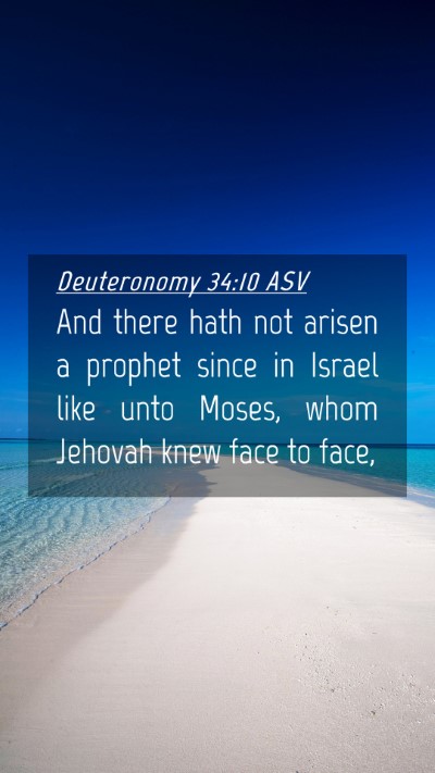 Picture 04 - Deuteronomy 34:10 ASV Mobile Phone Wallpaper - And there hath not arisen a prophet since in - Mobile Bible Verse Wallpaper