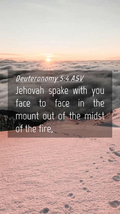 Picture 04 - Deuteronomy 5:4 ASV Mobile Phone Wallpaper - Jehovah spake with you face to face in the mount - Mobile Bible Verse Wallpaper