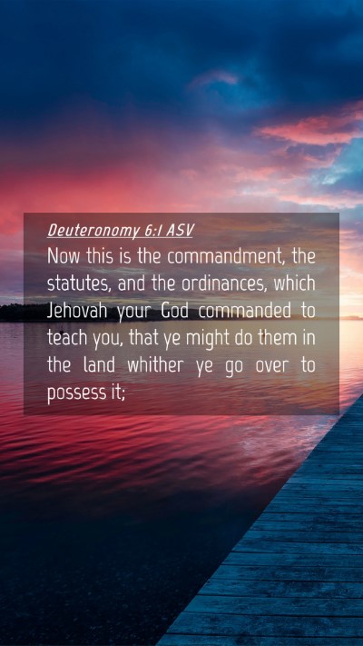 Picture 04 - Deuteronomy 6:1 ASV Mobile Phone Wallpaper - Now this is the commandment, the statutes, and - Mobile Bible Verse Wallpaper