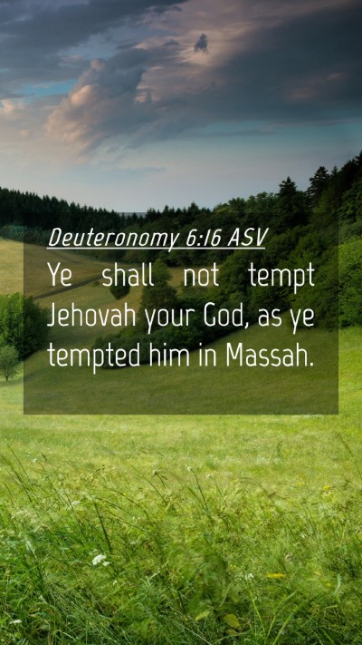 Picture 04 - Deuteronomy 6:16 ASV Mobile Phone Wallpaper - Ye shall not tempt Jehovah your God, as ye - Mobile Bible Verse Wallpaper