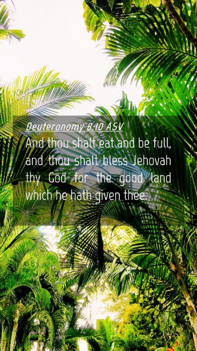 Picture 04 - Deuteronomy 8:10 ASV Mobile Phone Wallpaper - And thou shalt eat and be full, and thou shalt - Mobile Bible Verse Wallpaper