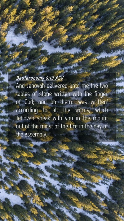 Picture 04 - Deuteronomy 9:10 ASV Mobile Phone Wallpaper - And Jehovah delivered unto me the two tables of - Mobile Bible Verse Wallpaper