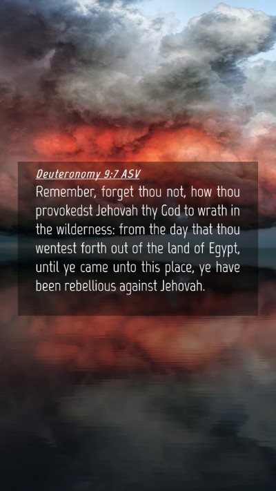 Picture 04 - Deuteronomy 9:7 ASV Mobile Phone Wallpaper - Remember, forget thou not, how thou provokedst - Mobile Bible Verse Wallpaper