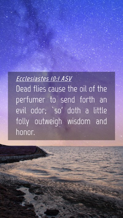 Picture 04 - Ecclesiastes 10:1 ASV Mobile Phone Wallpaper - Dead flies cause the oil of the perfumer to send - Mobile Bible Verse Wallpaper