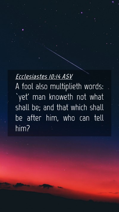Picture 04 - Ecclesiastes 10:14 ASV Mobile Phone Wallpaper - A fool also multiplieth words: `yet' man knoweth - Mobile Bible Verse Wallpaper