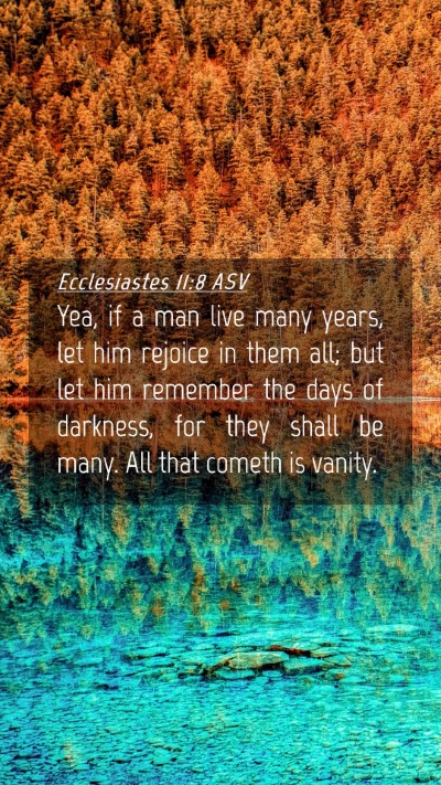 Picture 04 - Ecclesiastes 11:8 ASV Mobile Phone Wallpaper - Yea, if a man live many years, let him rejoice in - Mobile Bible Verse Wallpaper