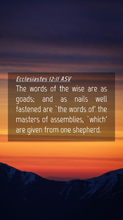 Picture 04 - Ecclesiastes 12:11 ASV Mobile Phone Wallpaper - The words of the wise are as goads; and as nails - Mobile Bible Verse Wallpaper
