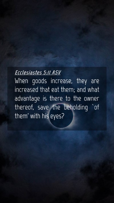 Picture 04 - Ecclesiastes 5:11 ASV Mobile Phone Wallpaper - When goods increase, they are increased that eat - Mobile Bible Verse Wallpaper